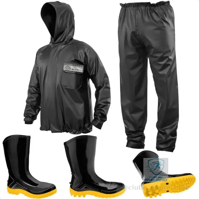Conjunto Capa Chuva Motoqueiro + Bota Motociclista Motoboy