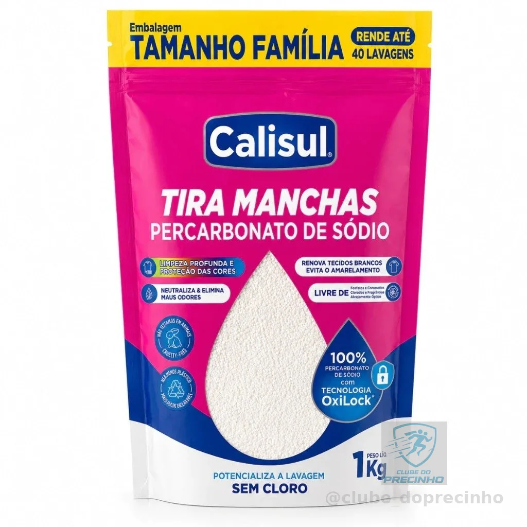 Percarbonato 100% Puro Tira Manchas Roupas Brancas e Coloridas