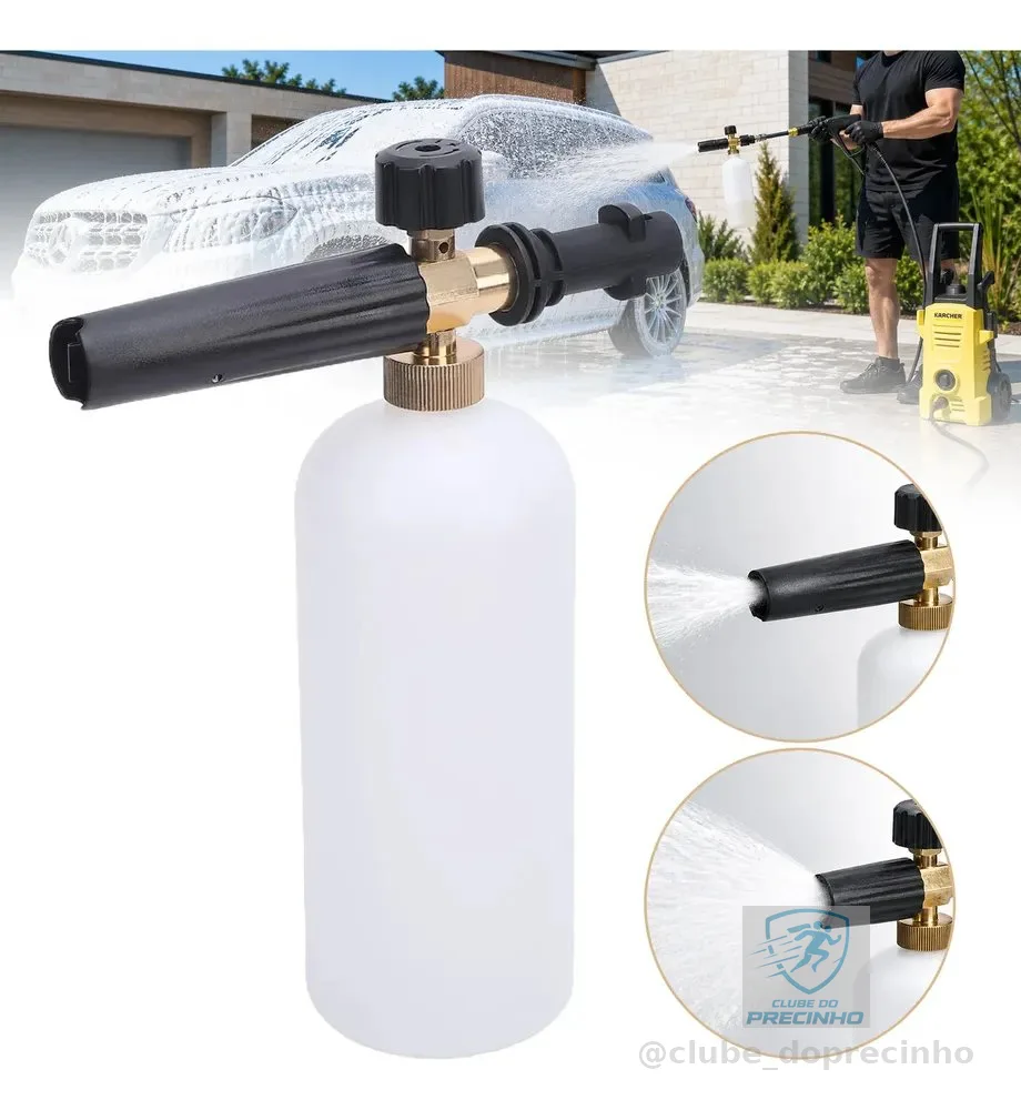 Canhão De Espuma Snow Foam Para Karcher 1l Com Engate Rápido Branco