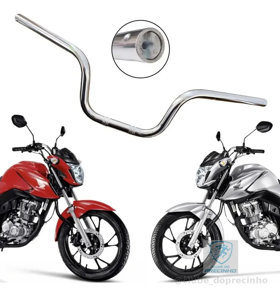 Guidão Cg Cargo Fan Titan 160 2023 Com Peso Cromado Honda