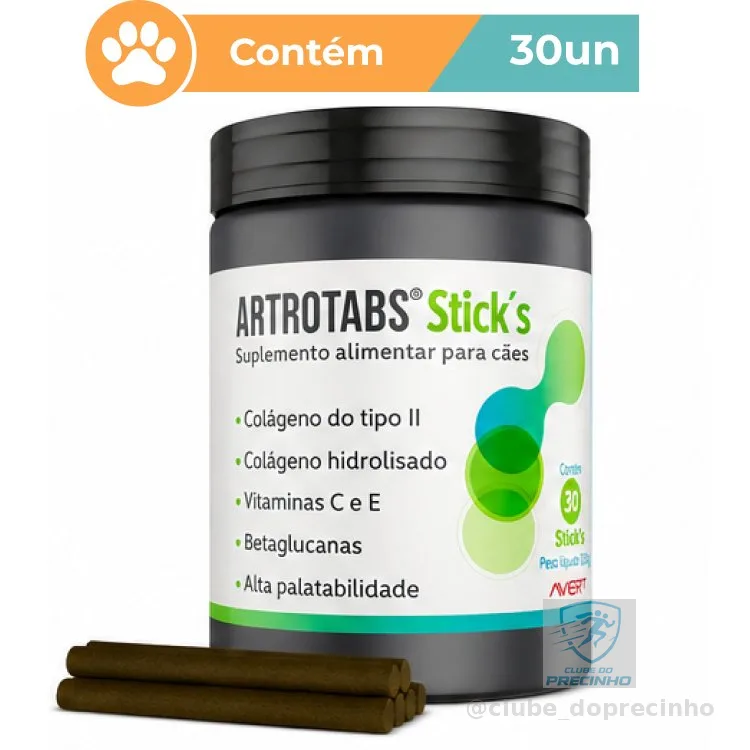 Artrotabs Suplemento Articular Cães Avert 210g 30 Sticks