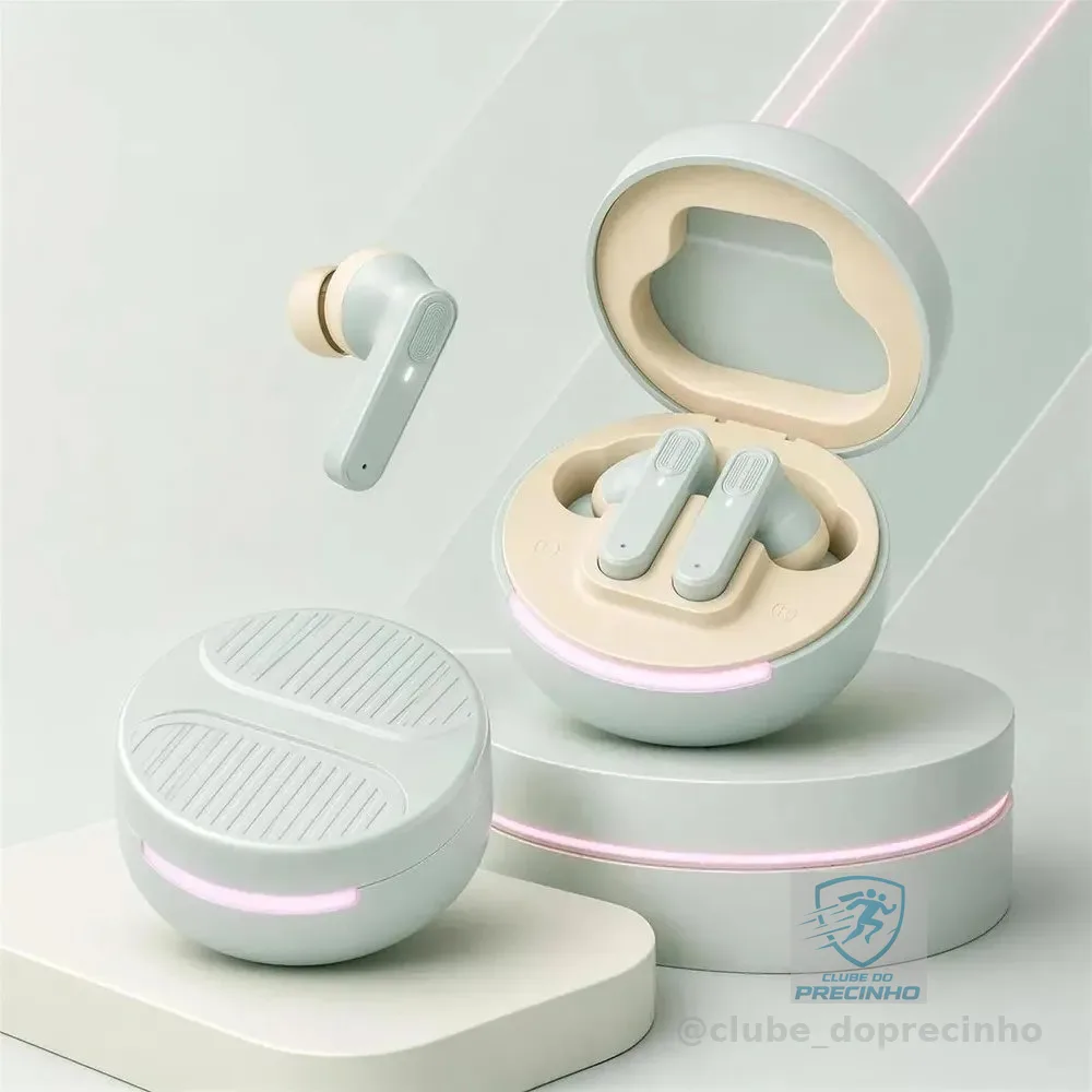 Fone Bluetooth TWS Eletro Mex J-88 PRO Sem Fio Bluetooth 6.0 com Som Estéreo In Ear para Android iPhone Jogos Música Chamadas e Atividades Esportivas Verde