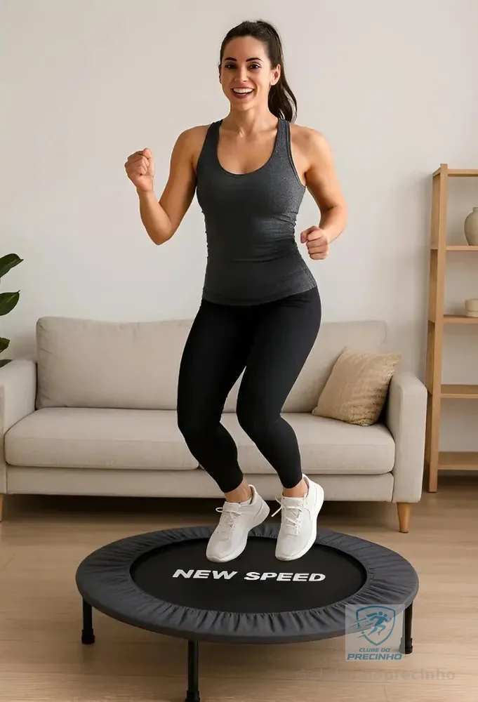 Trampolim New Speed Cama Elástica Exercício 80cm Preto Molas