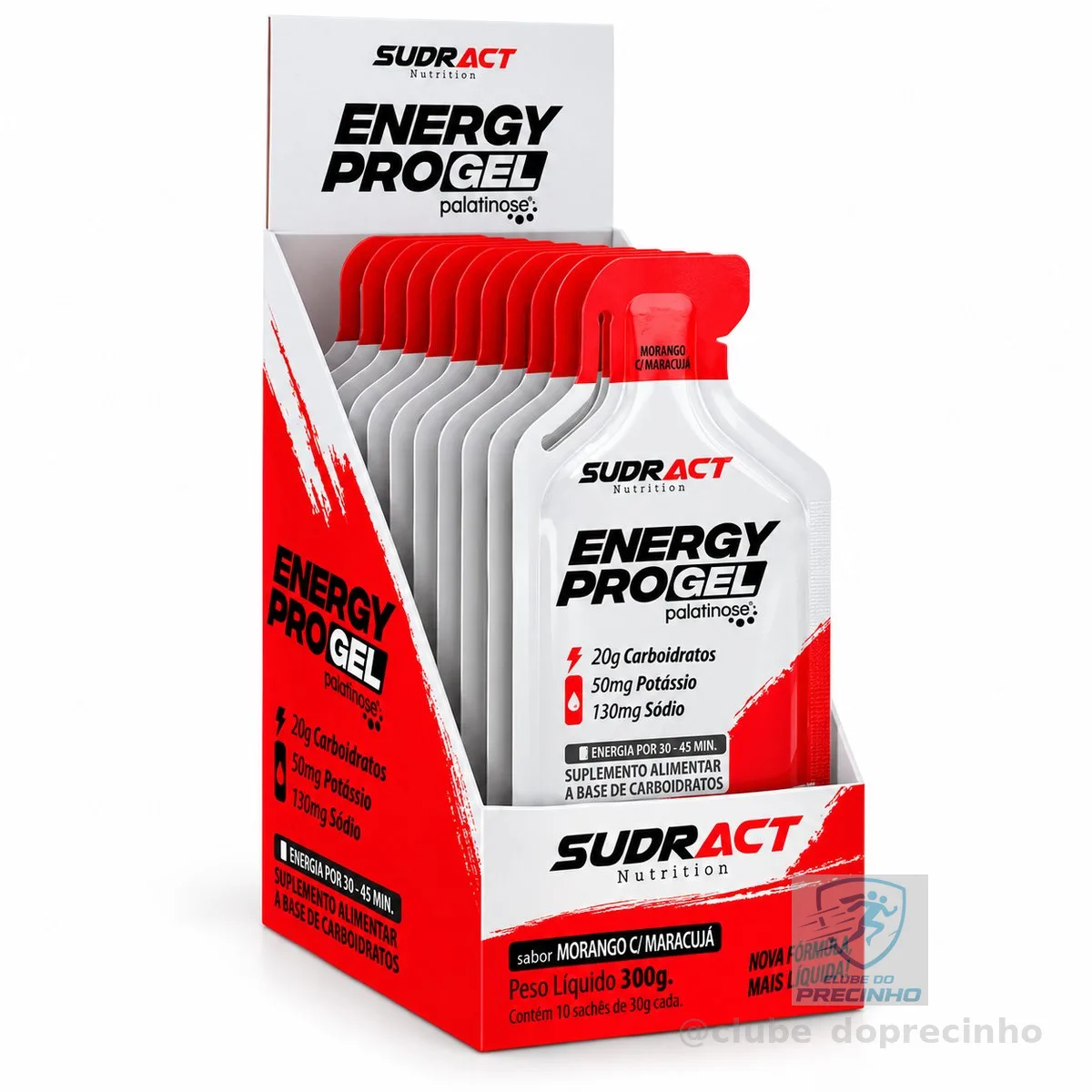 Gel Energy Pro Sudract 10u 300g Sabor Morango Maracujá
