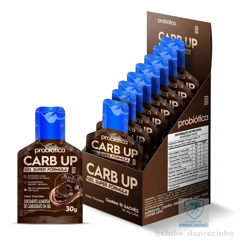 Suplemento em gel Probiótica Carb-up Gel Super Formula Carb-up Gel Super Formula sabor chocolate em envelope de 300g pacote x 10 u