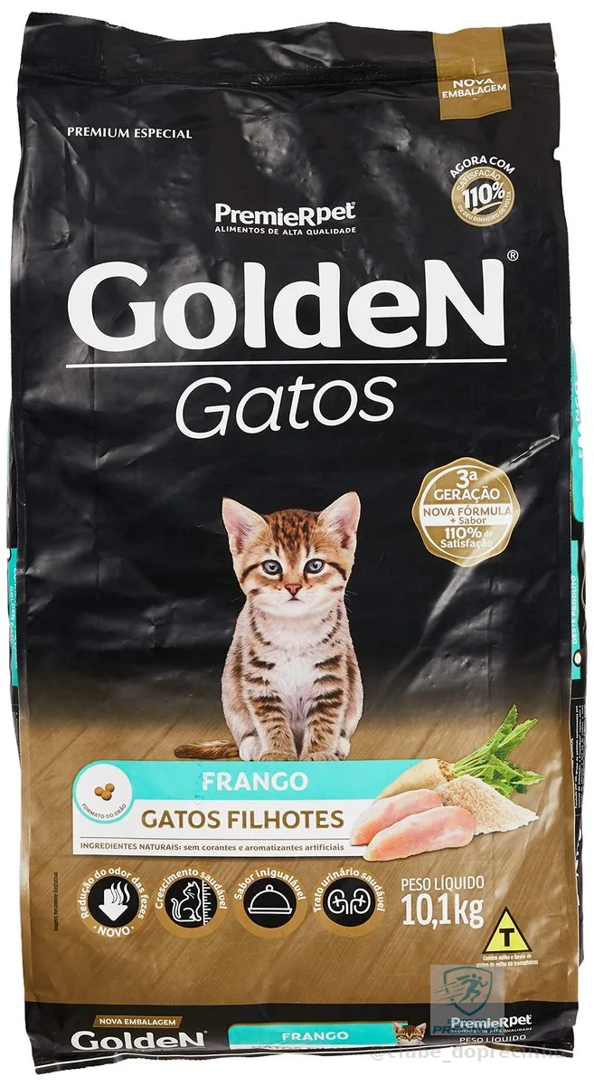 Ração Golden Gatos Filhotes Sabor Frango - 10,1kg Premier Pet Filhotes