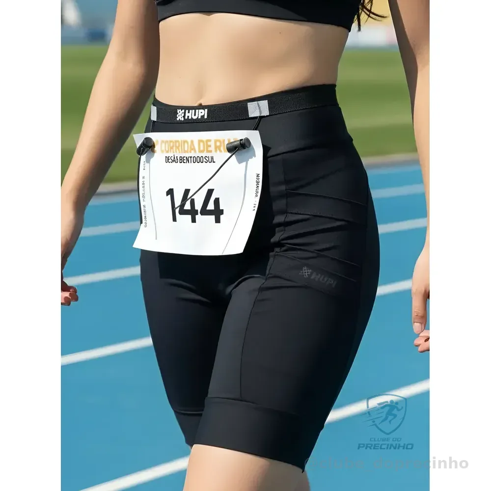 Cinto Porta Número Para Corrida Hupi Elástico Ajustável Preto