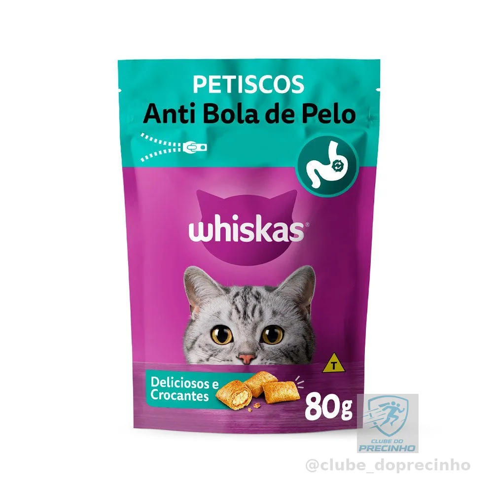 Petisco Whiskas Temptations Anti Bola De Pelo Gatos Adultos 80g