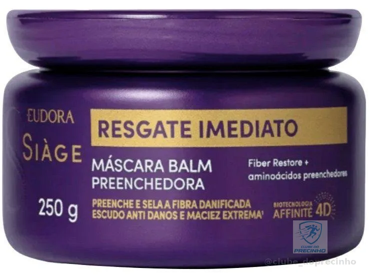 Máscara Capilar Balm Preenchedora Eudora Siàge 250g