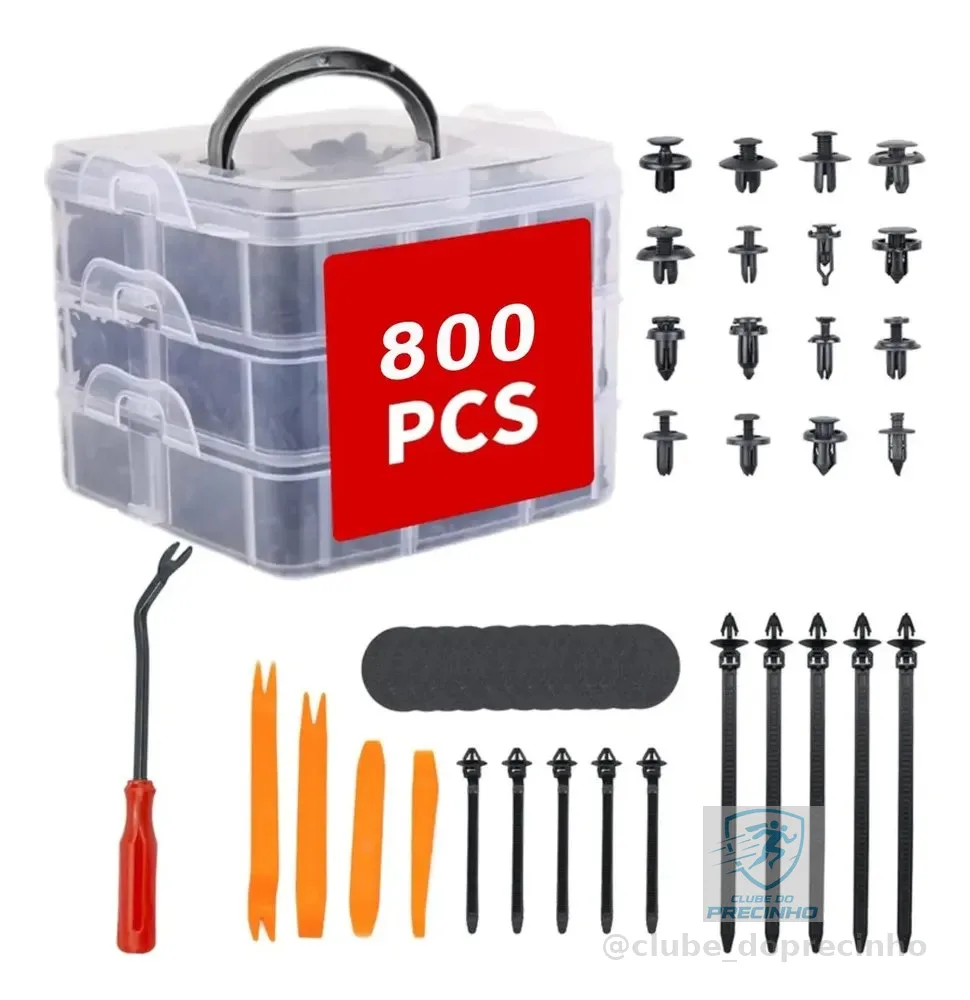 800pcs Clipe Fixação Carro Painel Pára-lamas Rebite Plástico