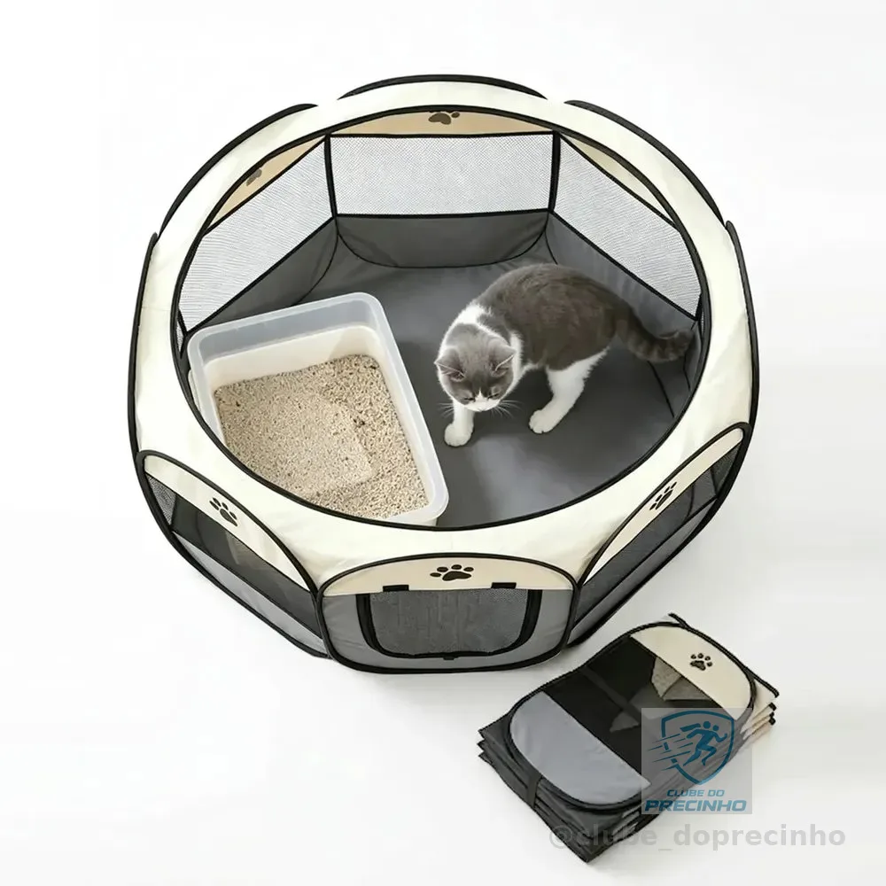 Cercado Portátil Pet Chiqueirinho Dobrável Cachorro Gato Grande G Tenda Resistente A Mordidas Arranhões Oxford Tecido