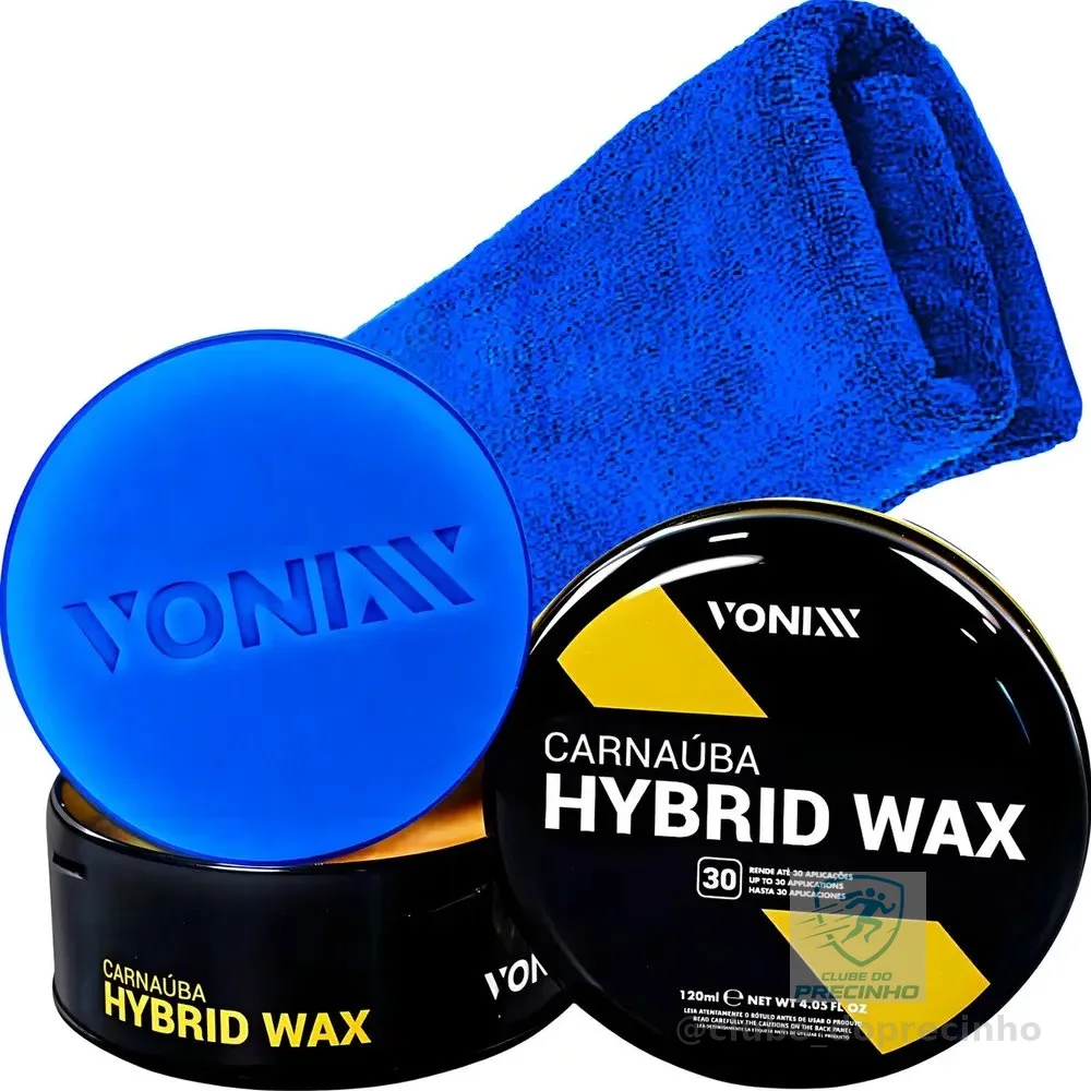 Cera Carnaúba Vonixx Híbrida 2 em 1 Proteção UV 120g + Toalha Microfibra