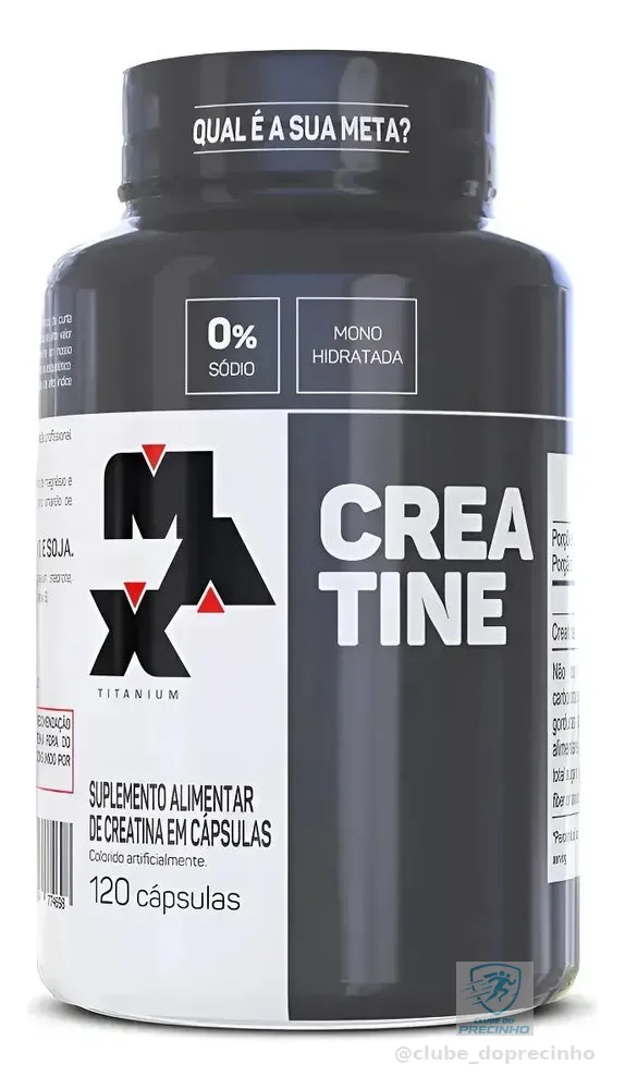 Creatina Monohidratada Em Capsulas Max Titanium Creatina Cápsulas 100% Pura Pote Com 120 Unidades