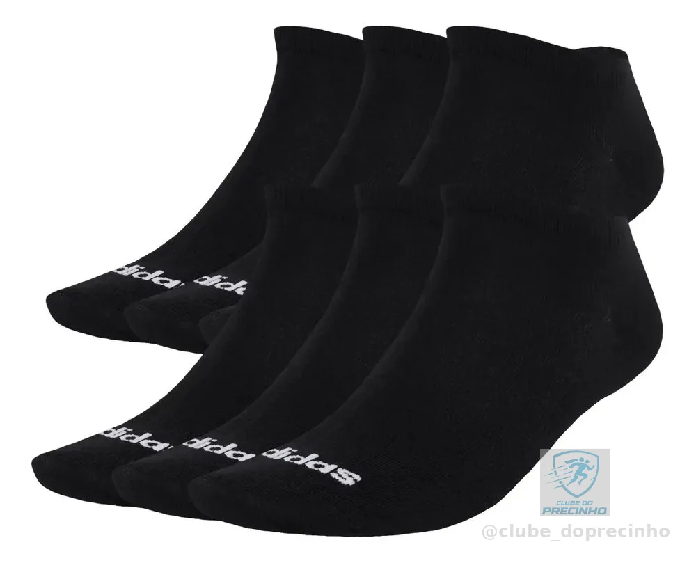 6 Pares De Meias Finas Linear Ballerina adidas Preto Lisa P