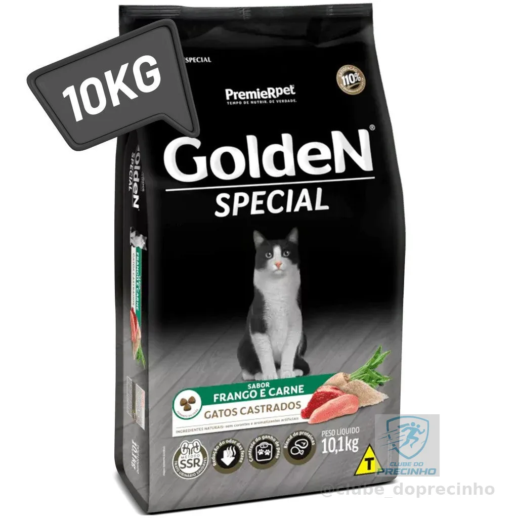 Ração Golden Gatos Castrados 10kg Frango e Carne