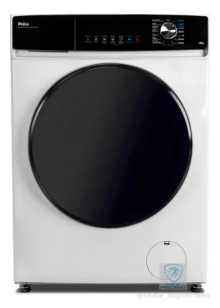 LAVA E SECA PHILCO PLS11B INVERTPLUS 16 PROGRAMAS LAVAGEM 10KG BRANCA