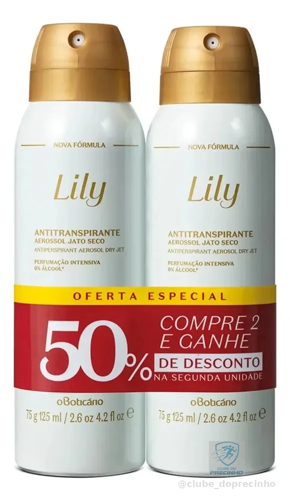 Boticário Kit Desodorante Antitranspirante Lily (2 Unidades)