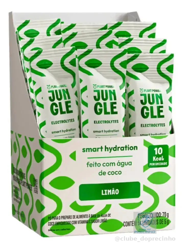 Jungle Eletrólitos Em Pó Plant Power Caixa Com 14 Sachês 5g Limão