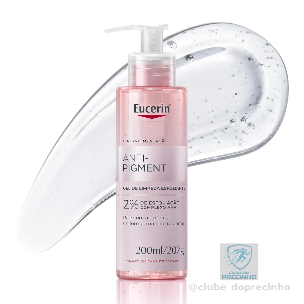 EUCERIN Gel de Limpeza Facial e Corporal 200ml, Anti-Pigment, Esfoliação Suave, Esfoliante, Pele Uniforme