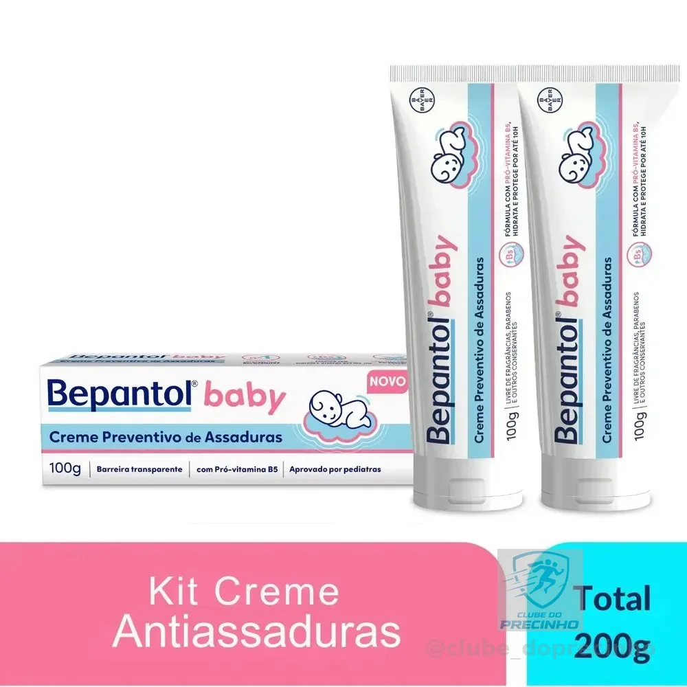 Kit 2 Creme Pomada De Assadura Vitb5 100g Cada Bepantol Baby