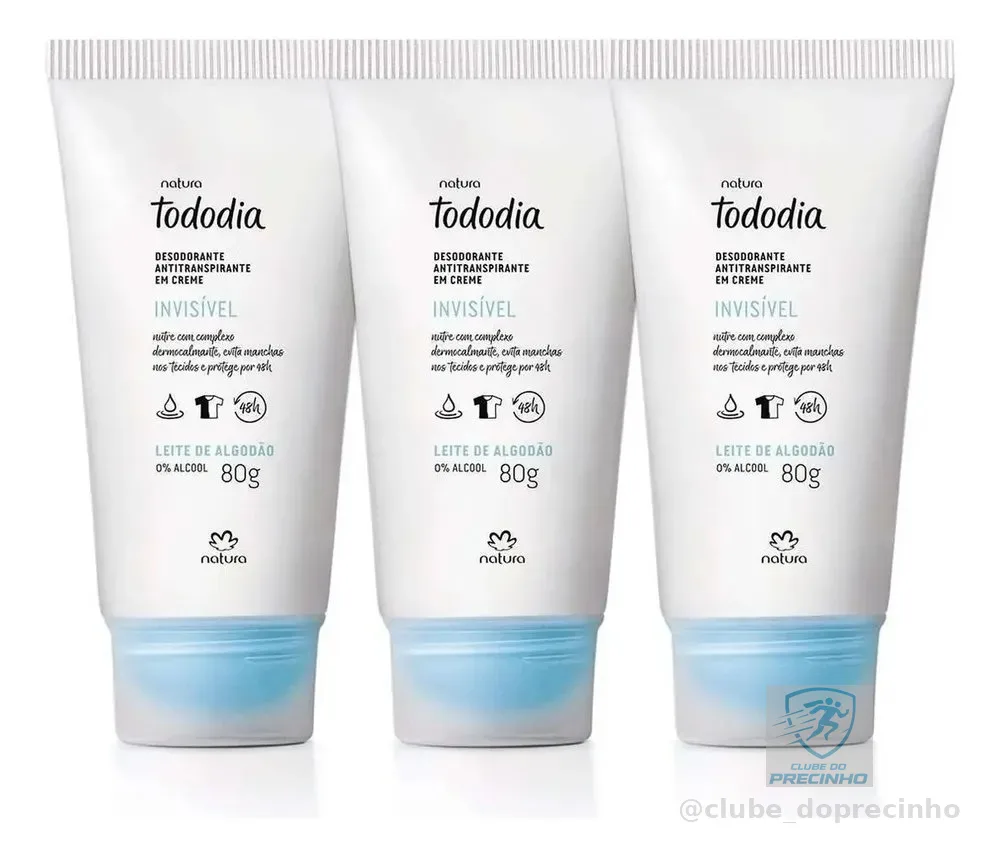 Natura Kit Desodorante Em Creme Invisivel Algodao 80g Algodão