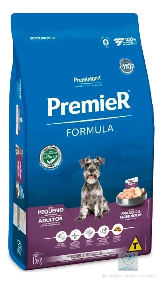 Ração Premier Cão adulto de raça pequena sabor frango 15kg