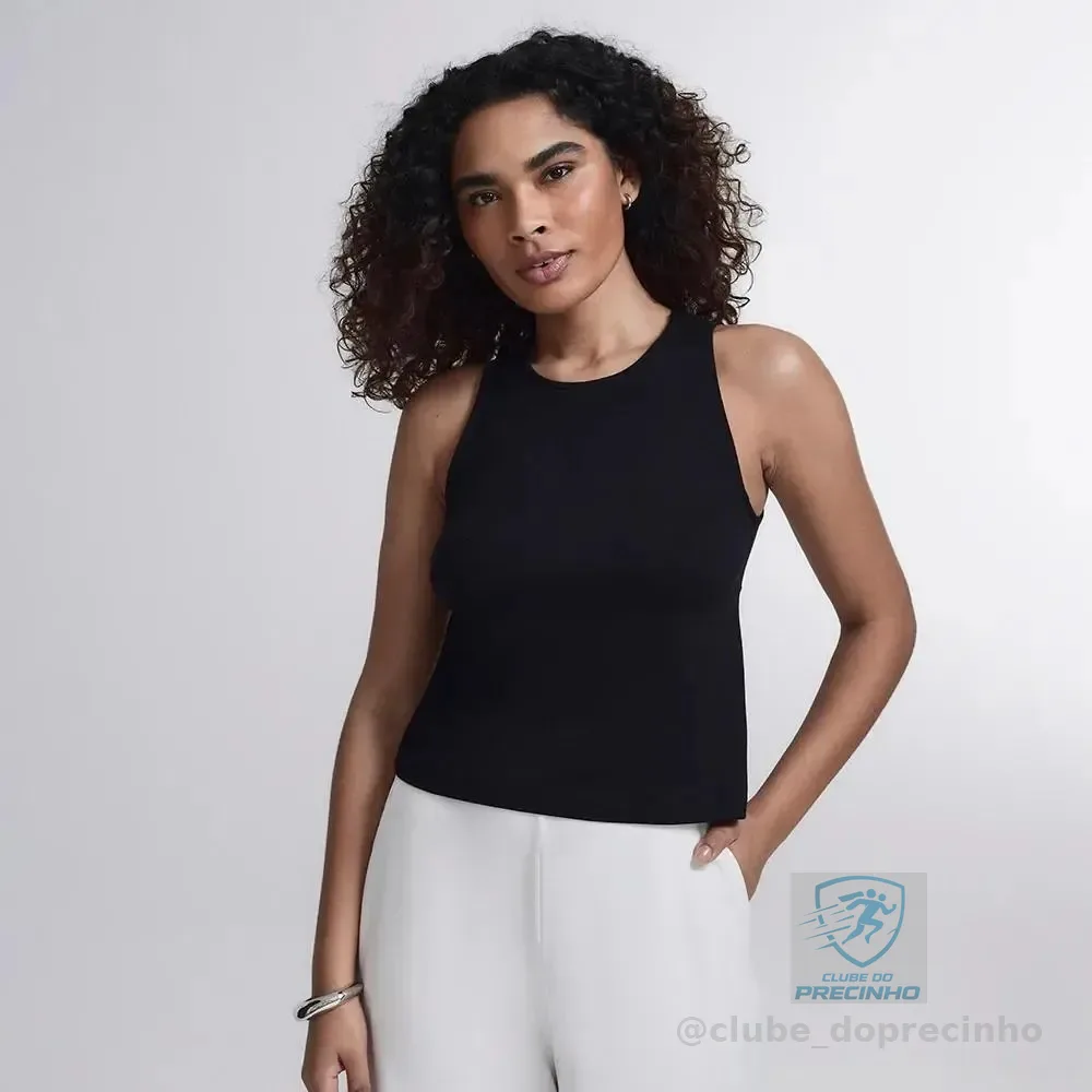 Regata Comfy Inlounge Feminino Insider Preta Liso M