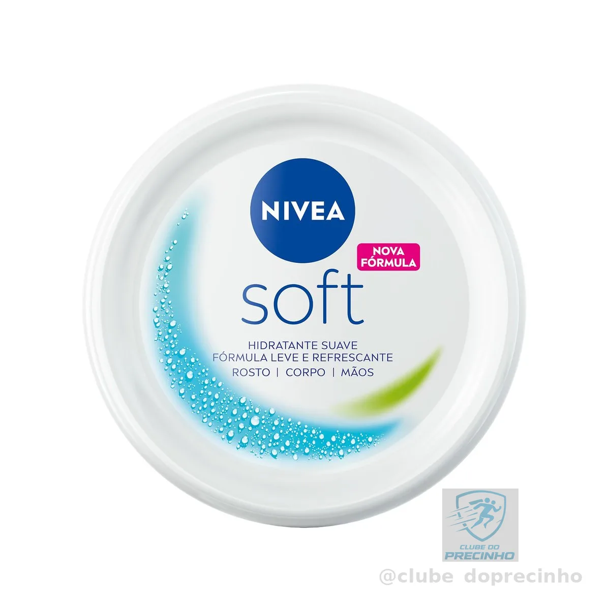 NIVEA Creme Hidratante Soft 97g, Hidratação Suave 48h, Fórmula Leve e Refrescante, Rápida Absorção, Corporal e Facial
