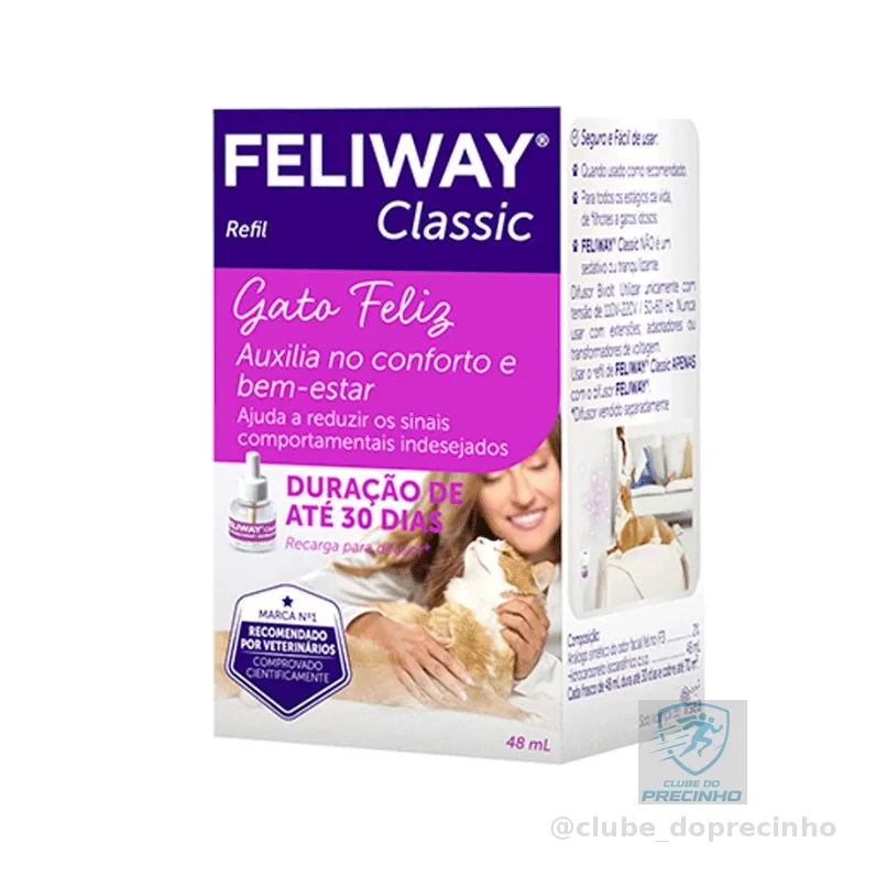 Feliway Classic para Gatos Reduz Estresse e Comportamentos Indesejados Difusor Refil Spray