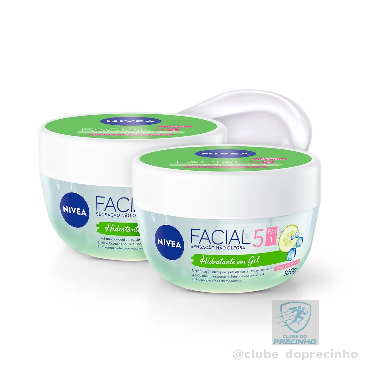 NIVEA KIT Hidratante Facial em Gel Ultraleve 100g - 2 Unidades