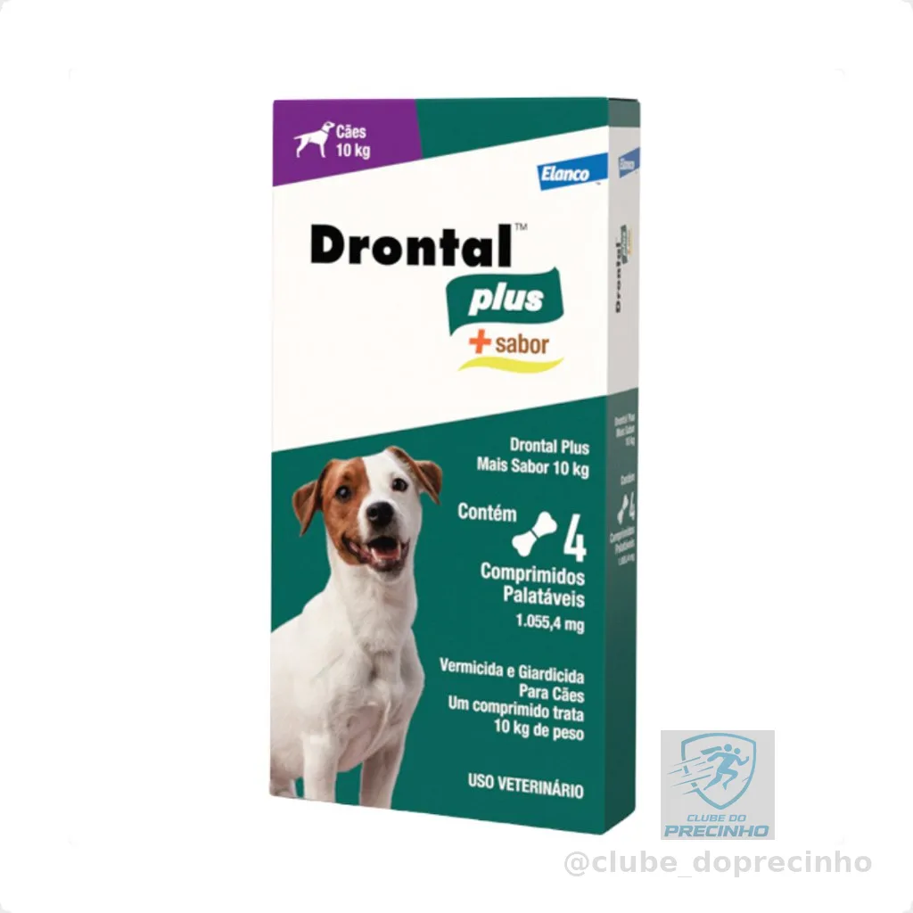 Drontal Plus Carne Cães 10kg Vermifugo 4 Comprimidos