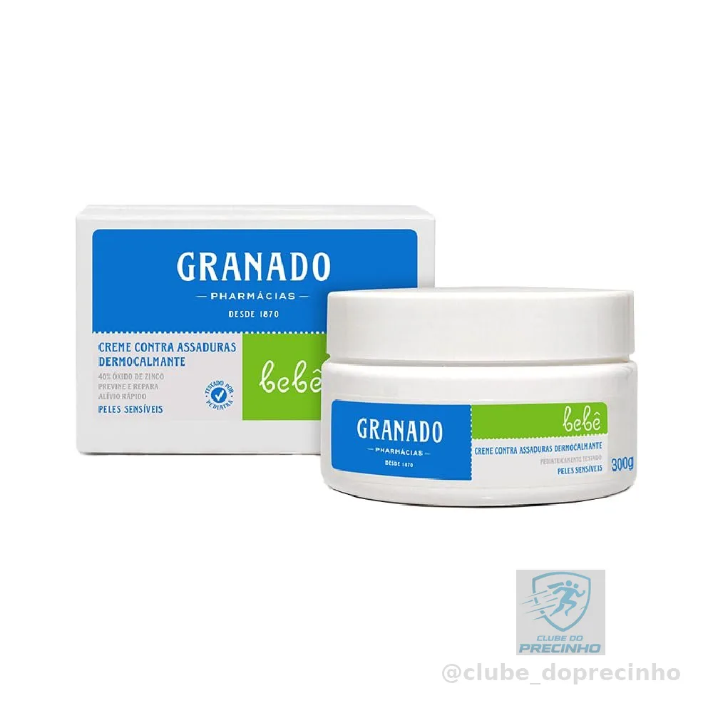 Granado Creme Assaduras Dermocalmante Bebê, Peles Sensíveis, 300g