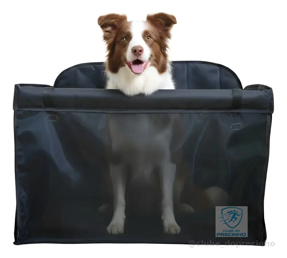 Assento Cadeira Carro Para Cães Porte Grande Até 40kg Pets Preto