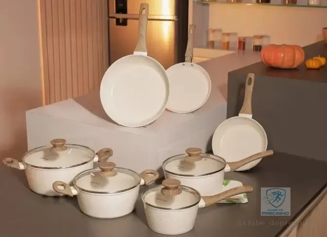 Conjunto De Panelas Com 10 Peças Cook Marmol Mimo Style