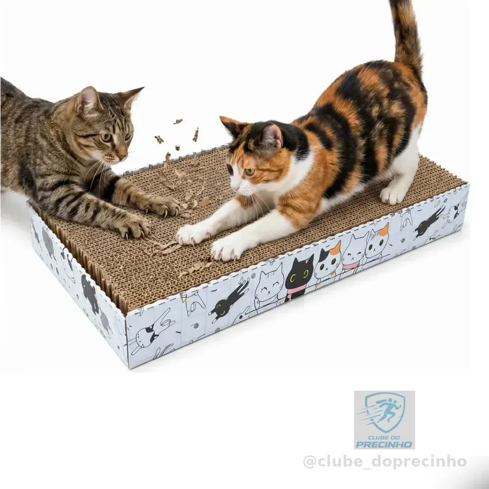 Arranhador de Papelão para Gatos 42x24x5cm Horizontal Plano Brinquedo Antiestresse para Afiar Unhas Proteger Sofá Móveis Cortinas Ondulapel