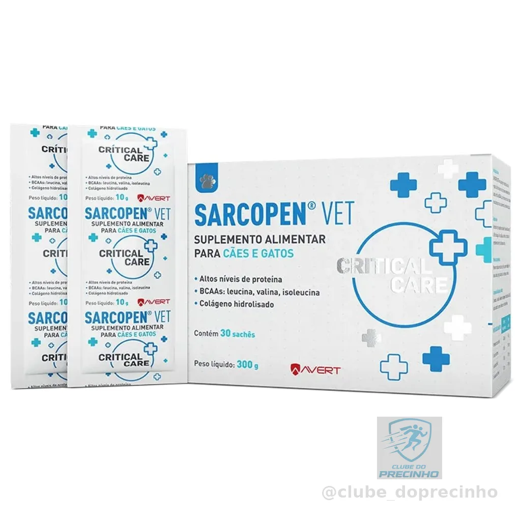 Sarcopen Vet 30 Sachês Avert Suplemento Para Cachorro Gato
