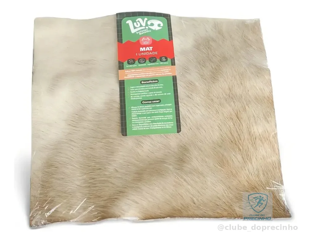 Mordedor Natural Cão Couro Bovino Luv Mat 20x20cm Enriquecimento