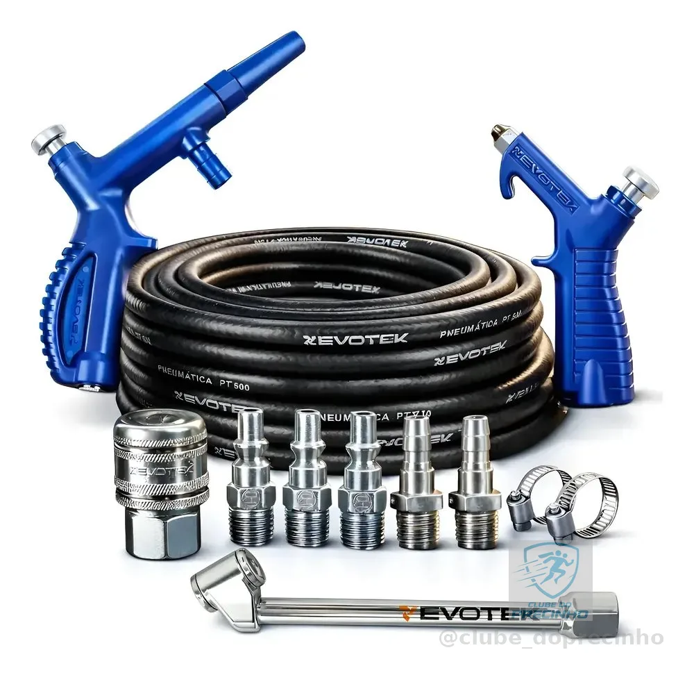Kit Mangueira Compressor De Ar 1/4 Com Bico Encher Pneu Schw