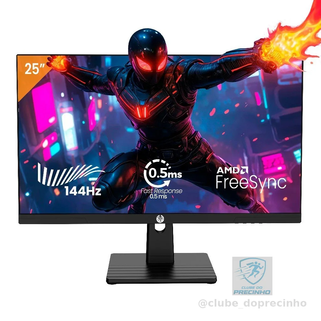 Monitor Gamer Haiz 25'' 144hz 0.5ms 1920x1080 HDR10 Resolução FHD HDMI/DP Painel IPS VESA Alta Taxa de Atualização