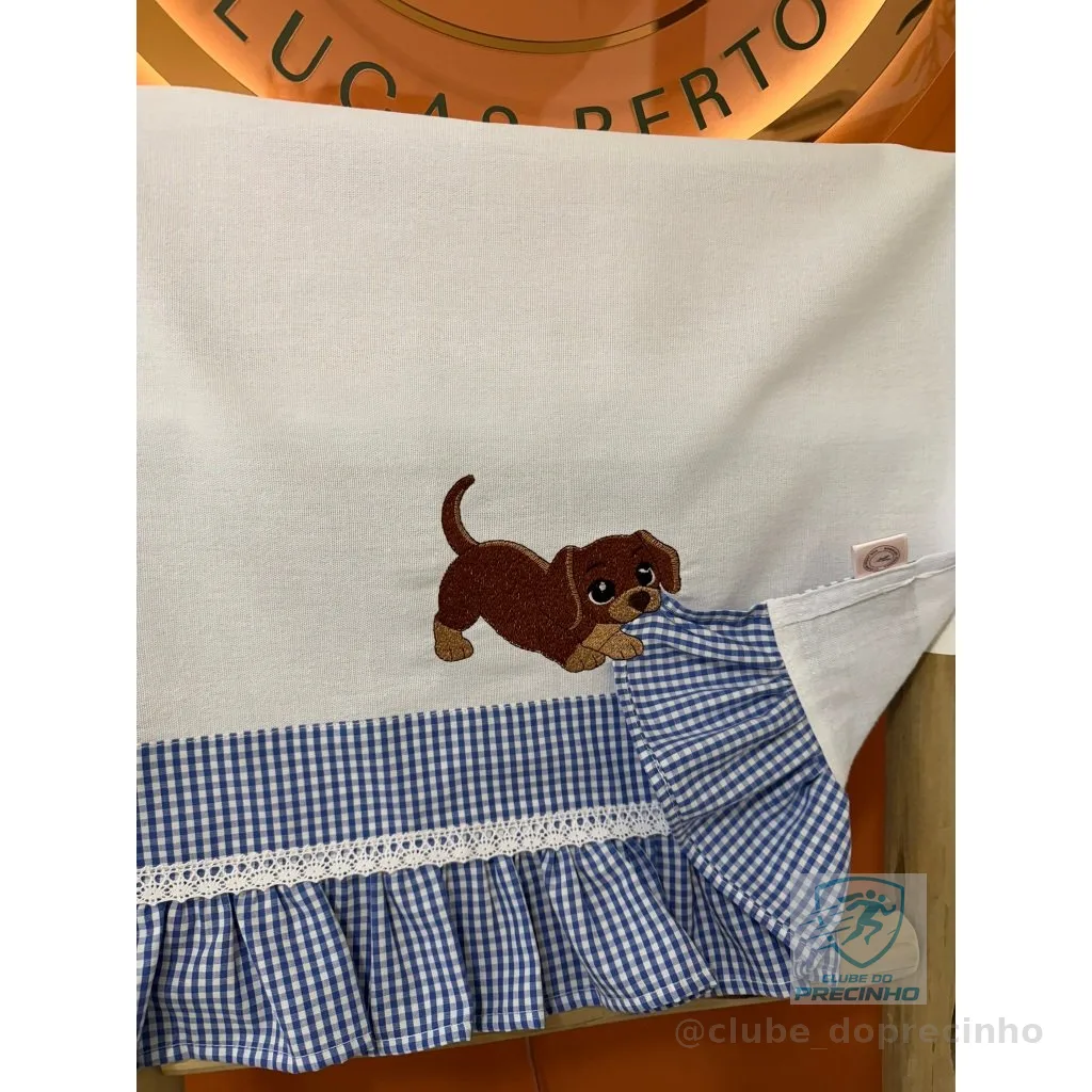Pano de Prato Cachorrinho Personalizado Bordado