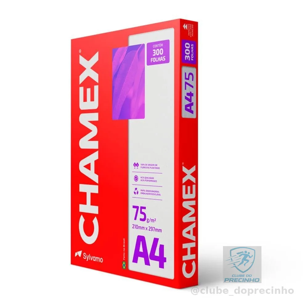 Papel Sulfite, Chamex, A4, 75 Gramas, Pacote De 300 Folhas