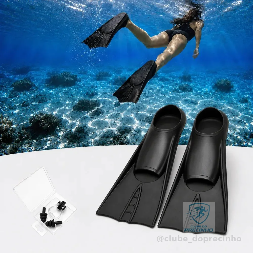 Nadadeira Pé De Pato Natação Mergulho Bodyboard Snorkeling Preto 41-42