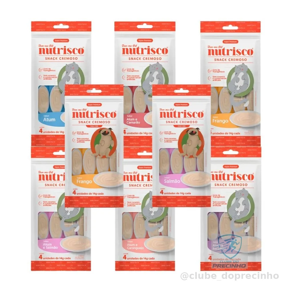 Snack Cremoso Nutrisco Para Gatos e Cães Petisco Super Premium Sabores Variados 56g - Bem-me-Pet