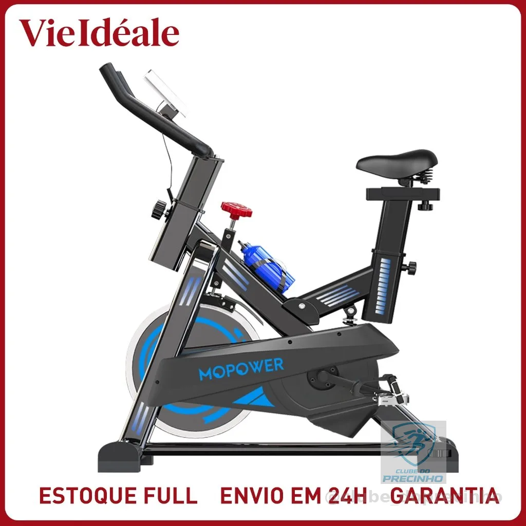 Bicicleta Spinning Profissional 15kg Roda Inércia - Suporta 150kg  | Display Digital | Silenciosa | Altura Ajustável