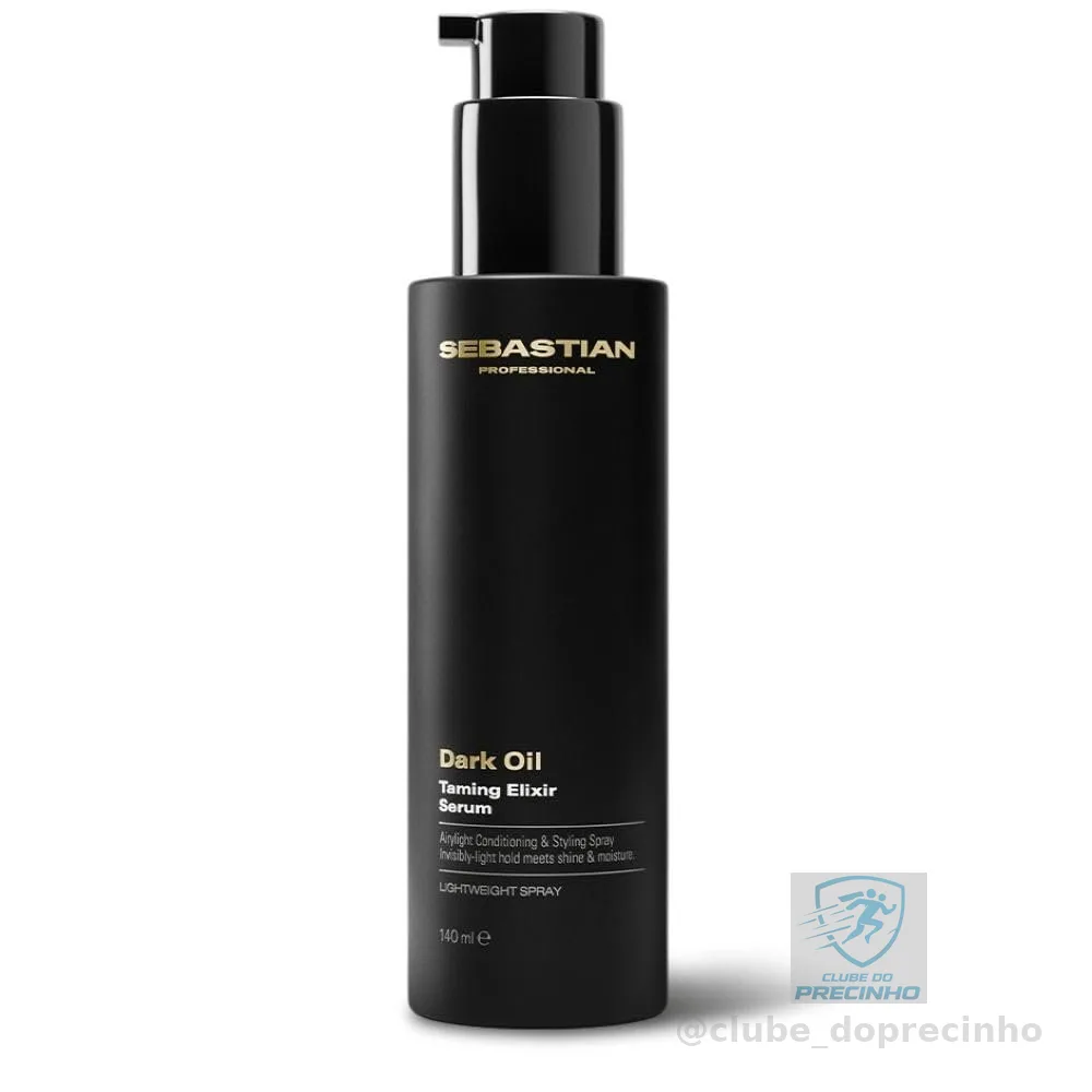Sebastian Professional Dark Oil, Taming Elix, finalizador anti-frizz e proteção térmica para todos os tipos de cabelo, 140ml