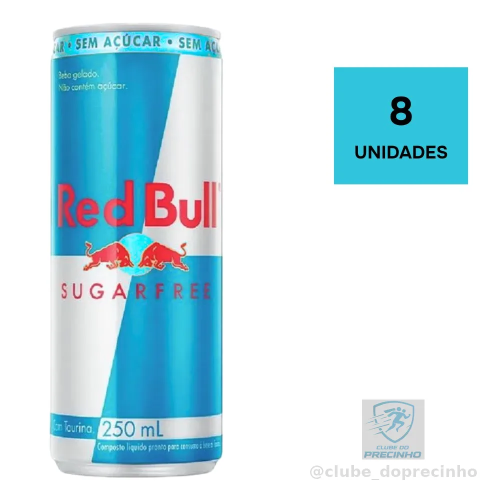 Kit com 8 Energético Red Bull Sugar Free 250ml