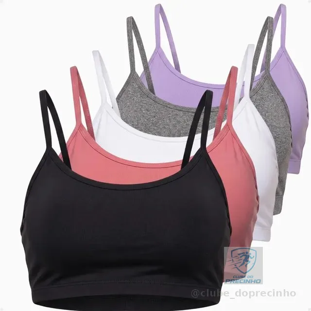Kit 4 Tops Alcinha Sem Bojo Academia Fitness Roupas Feminina