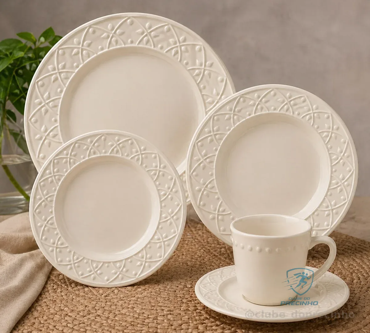 Conjunto Deunto de Jantar Daily Marfim 30 Peças Oxford