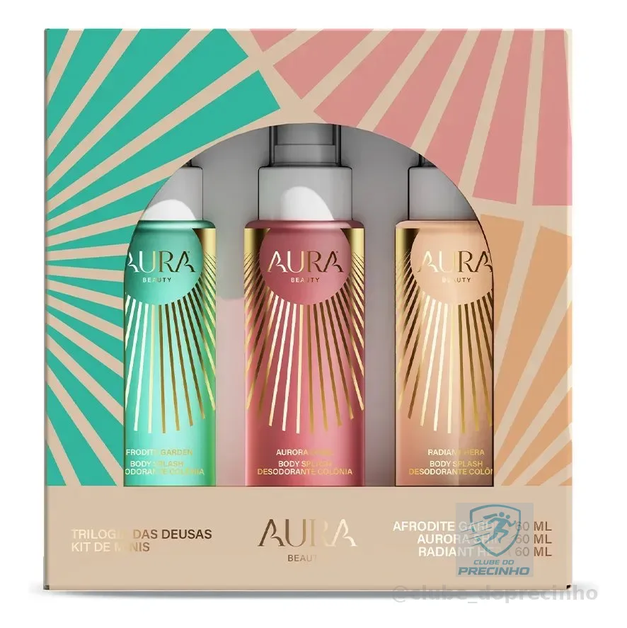 Kit 3 Body Splash Aura Jade Picon Trilogia Deusas 60ml Cada