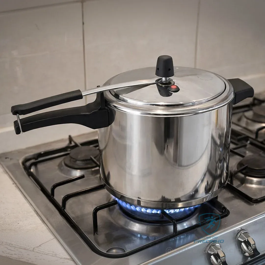 Panela De Pressao 10l Polida Otimo Custo Benefício E Segura  Prateado